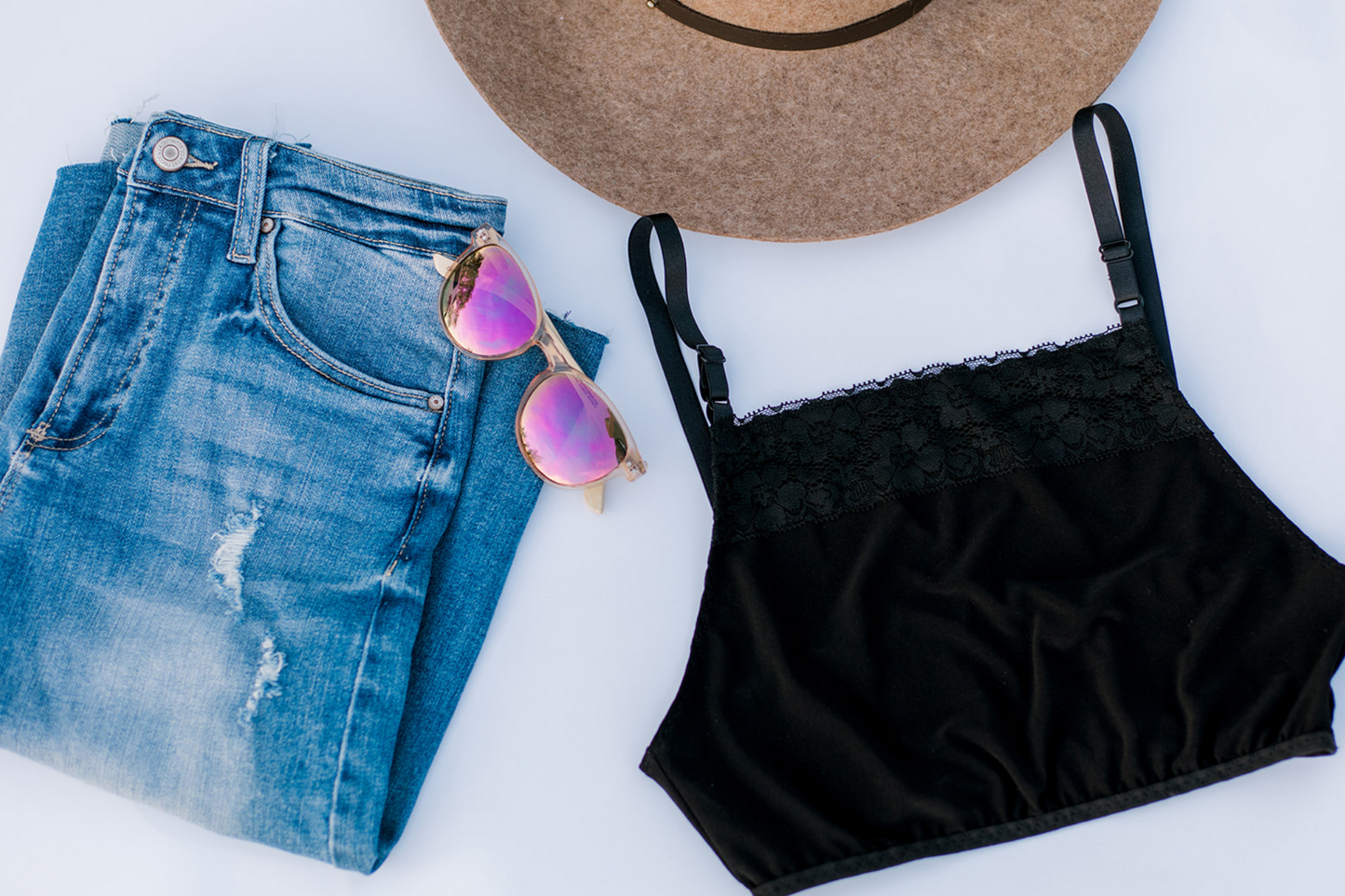 Modest Basic Cropped Cami Non-Lace