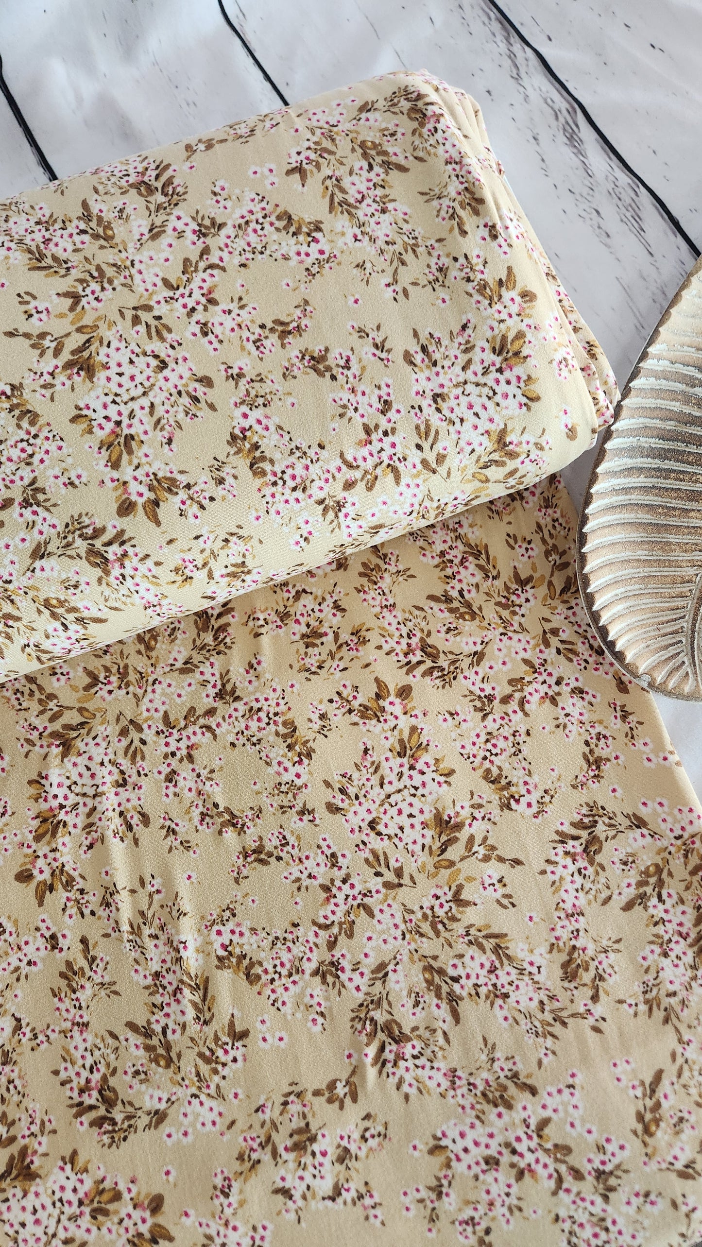 Yellow double brush knit