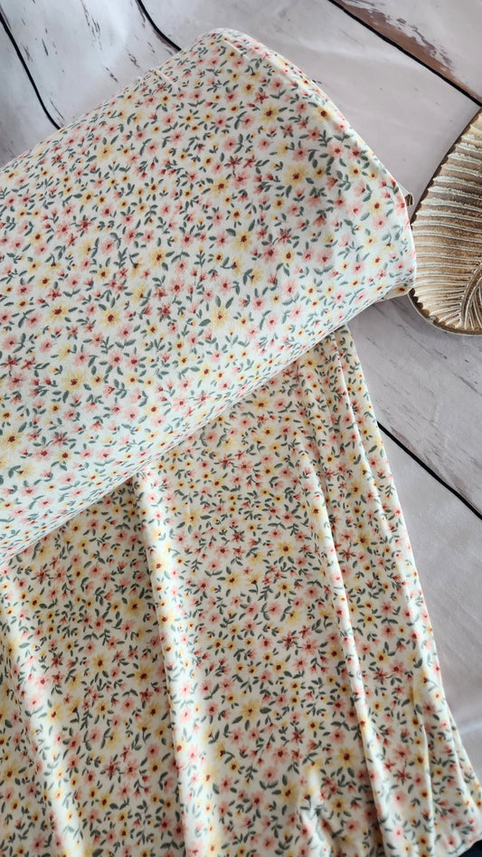 Soft yellow double brush knit