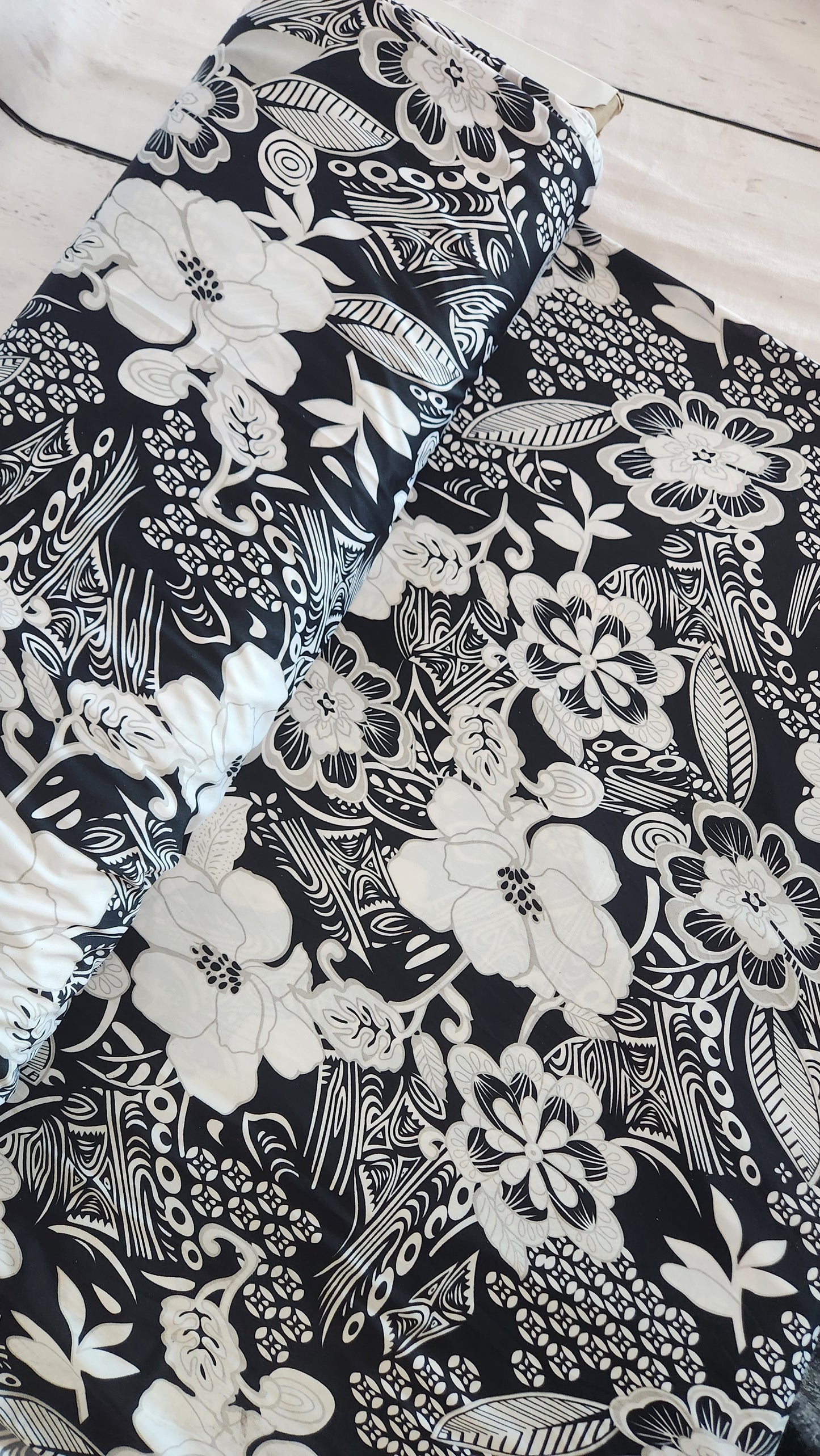 Black and white ity knit