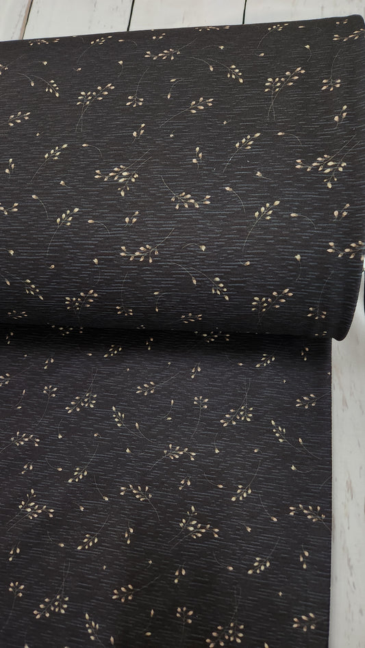 Rebecca knit Charcoal with Brown Leafs