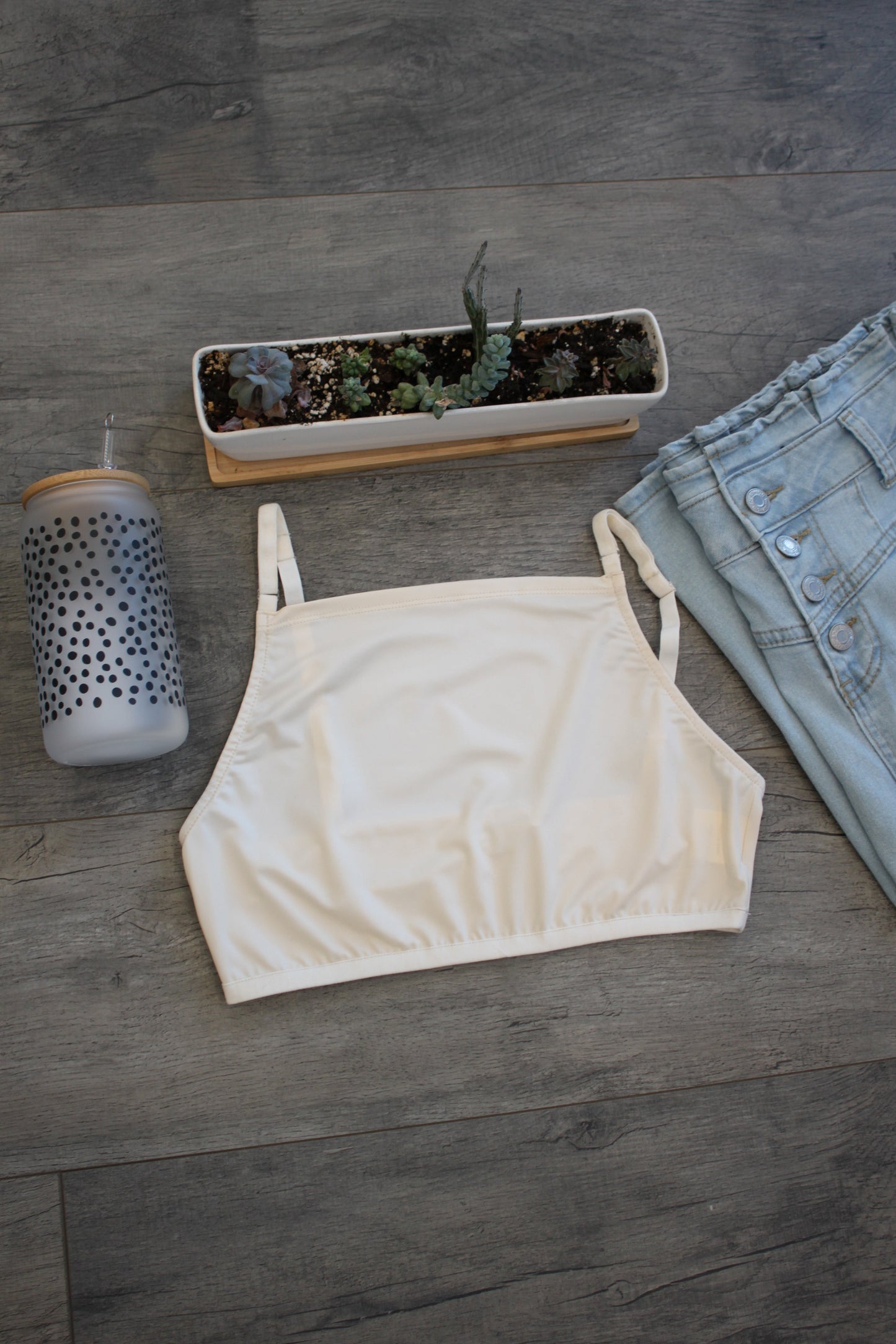 Modest Basic Cropped Cami Non-Lace