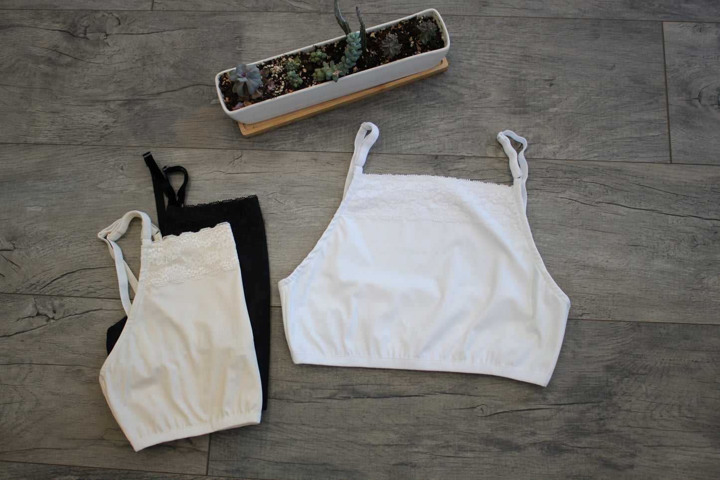 Modest Basic Cropped Cami with Lace