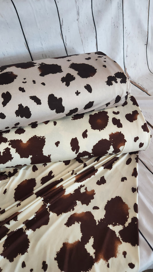 Cow Print DTY Knit/Stretch